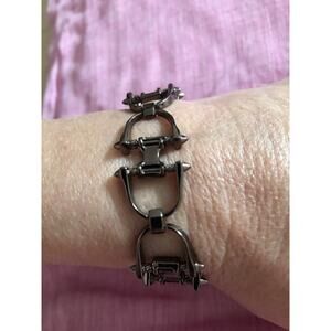 EDDIE BORGO MAN horseBit Link 925 Sterling Silver Bracelet NWT $500